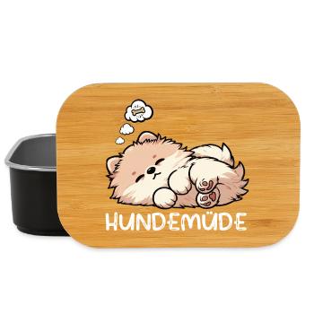 Hundemüde Zwergspitz Zwergspitze Spitzhund Spitz - Lunch Box - Schwarz - Vorne