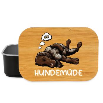 Hundemüde Deutsch Drahthaar drahthaar hunde - Lunch Box - Schwarz - Vorne