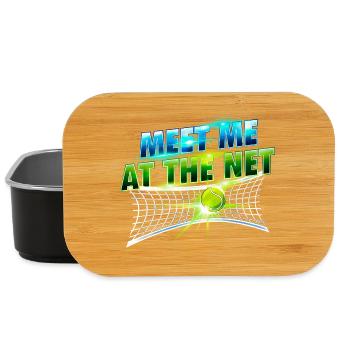 Meet Me At The Net Tennis Player Humor - Lunch Box - black - Front