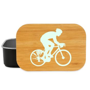Cyclist Silhouette Mint - Lunch Box - black - Front
