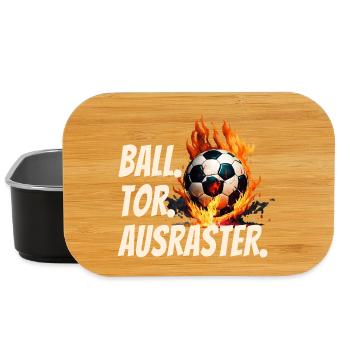 BALL. TOR. AUSRASTER. Fußball Fan Humor - Lunch Box - Schwarz - Vorne