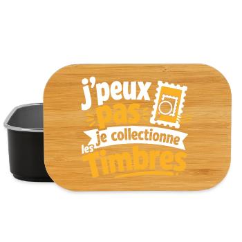 J'peux pas, je collectionne les timbres - Boîte à goûter - noir - Devant