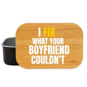 I Fix What Your Boyfriend Funny DIY Mechanic - Lunch Box - black - Front