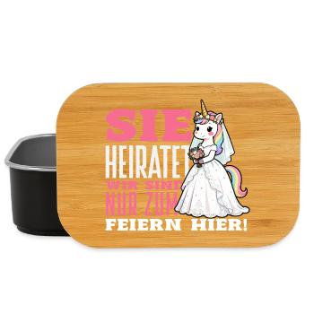 Sie Heiratet Wir Sind Nur Zum Feiern Hier Jga - Lunch Box - Schwarz - Vorne