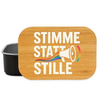 Stimme statt Stille Pride Statement Vielfalt - Lunch Box - Schwarz - Vorne