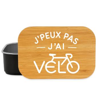 Vélo Humour Cadeau Passionné de Cyclisme - Boîte à goûter - noir - Devant