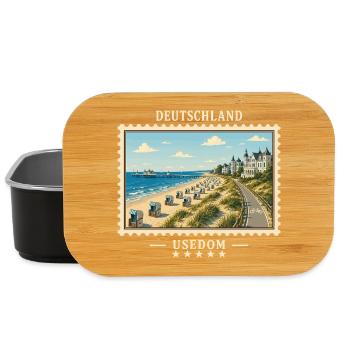 Deutschland Usedom Vintage Reisemarke - Lunch Box - Schwarz - Vorne