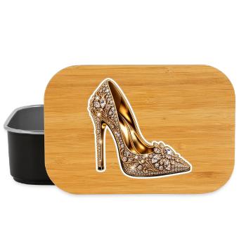 Golden Glamour High Heel – Goldpumps mit Strass &  - Lunch Box - Schwarz - Vorne