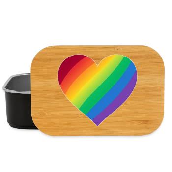 Gradient Rainbow Heart - Lunch Box - Schwarz - Vorne