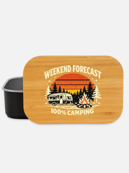 Prévisions du week-end pour camping à 100 % - Boîte à goûter - noir