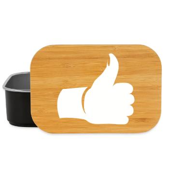 Daumen hoch – Like Hand Symbol - Lunch Box - Schwarz - Vorne