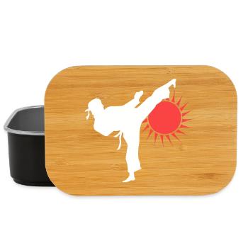 Karate Kick Silhouette mit roter Sonne - Lunch Box - Schwarz - Vorne