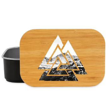 Valknut, symbol of Odin - With mountains - Lunch Box - black - Front