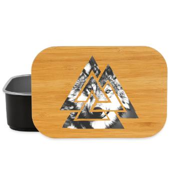 Valknut, Symbol von Odin - Mit Wolf - Lunch Box - Schwarz - Vorne