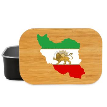 Iranische Flagge Löwe und Sonne - شیر خورشید پرچم - Lunch Box - Schwarz - Vorne