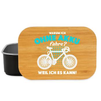Warum ich ohne Akku fahre? - Lunch Box - Schwarz - Vorne
