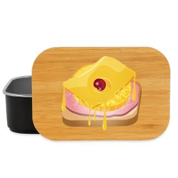 Ananas,fromage,jambon et pain grillé -Toast Hawaii - Boîte à goûter - noir - Devant