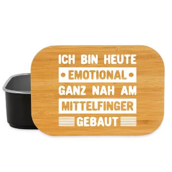 Ich bin emotional ganz nah am Mittelfinger gebaut - Lunch Box - Schwarz - Vorne