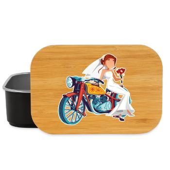 Verheiratet auf einem Motorrad. Hochzeitsgeschenk für Biker - Lunch Box - Schwarz - Vorne