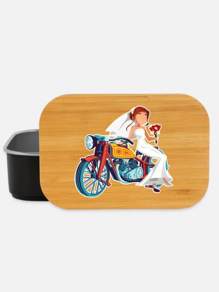 Verheiratet auf einem Motorrad. Hochzeitsgeschenk für Biker - Lunch Box - Schwarz