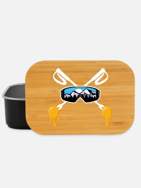 Ski et fondue savoyarde Montagne Cadeau skieur - Boîte à goûter - noir
