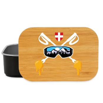 Savoie Ski und Savoyard Fondue Geschenk Haute Savoie - Lunch Box - Schwarz - Vorne