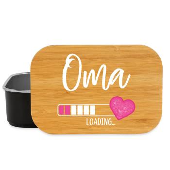 Oma Loading Herz Enkelin Mädchen Werdende Oma - Lunch Box - Schwarz - Vorne