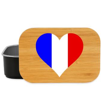 Herz Frankreich Landesfarben - Lunch Box - Schwarz - Vorne