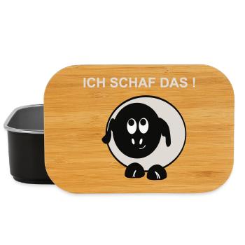 Ich schaff das Schaf Motiv - Lunch Box - Schwarz - Vorne