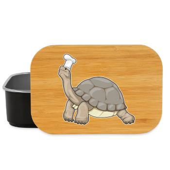 Chef Tortue Chef Chef Cuisson du chapeau - Boîte à goûter - noir - Devant