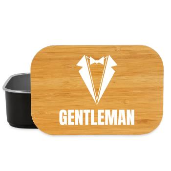 Gentleman, Classy, Bachelorette Stag - Lunch Box - black - Front