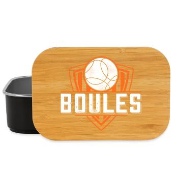 Boule boule boules pour bouler pétanque - Boîte à goûter - noir - Devant