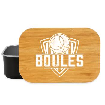 Boule boule boules pour bouler pétanque - Boîte à goûter - noir - Devant