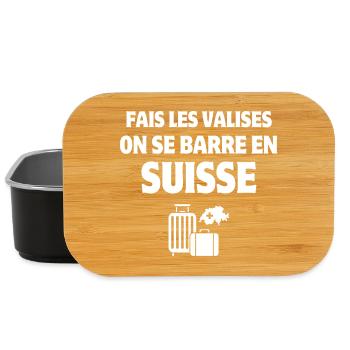 Suisse, je suis Suisse, fierté Suisse - Boîte à goûter - noir - Devant