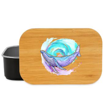 Buckelwal Aquarell - Lunch Box - Schwarz - Vorne
