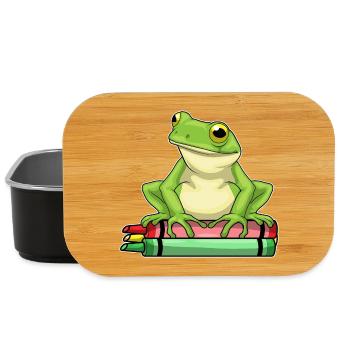 Frosch Schüler Wachsmalstifte Schule - Lunch Box - Schwarz - Vorne