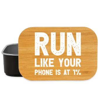 Run Like Your Phone Is At 1% Witziges Läufer - Lunch Box - Schwarz - Vorne