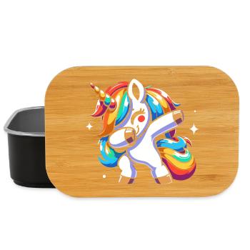 Dabbing Unicorn - Design coloré et amusant - Boîte à goûter - noir - Devant