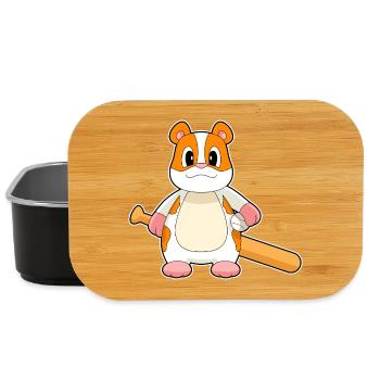 Hamster Baseball Baseball Bat - Lunch Box - black - Front