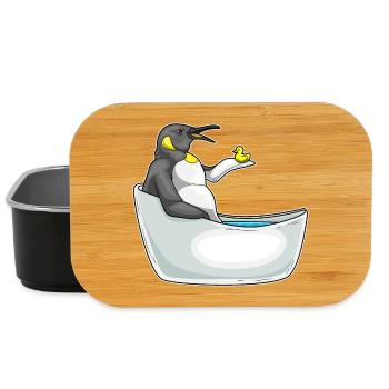 Penguin Bathing Bathtub - Lunch Box - black - Front