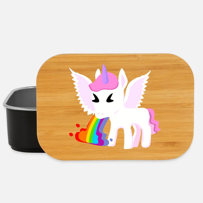 Einhorn Regenbogenspucke - Lunch Box - Schwarz