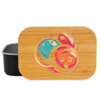 Boules de bowling Synthwave - Boîte à goûter - noir - Devant