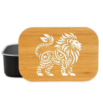 Lion tribal - Boîte à goûter - noir - Devant