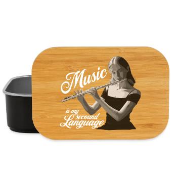 Querflöte - Music is my second language - Lunch Box - Schwarz - Vorne