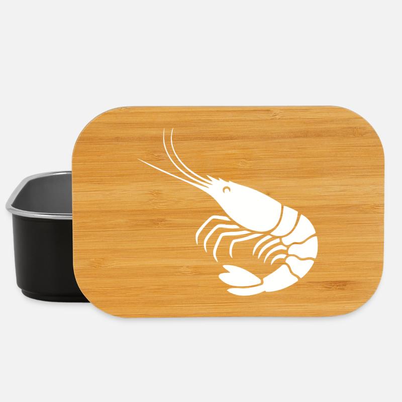 élégante illustration de crevettes en noir et blanc - Boîte à goûter - noir