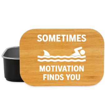 T-shirt inspirant de citation de natation - Boîte à goûter - noir - Devant