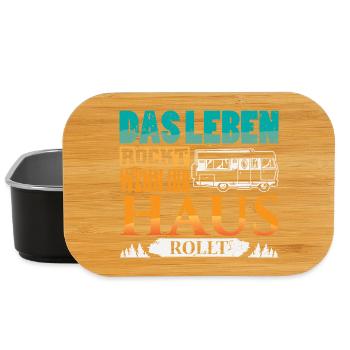 Camper Camping Wohnwagen Spruch - Lunch Box - Schwarz - Vorne