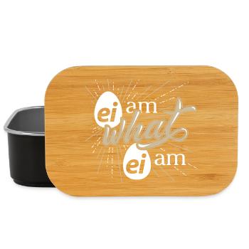 Humorous egg saying design - Lunch Box - black - Front