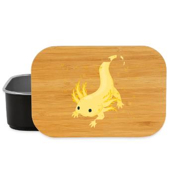 Design gecko lumineux avec détail jaune - Boîte à goûter - noir - Devant
