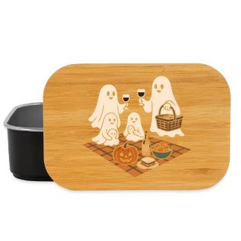 Gespenster beim Halloweenpicknick - Lunch Box - Schwarz - Vorne